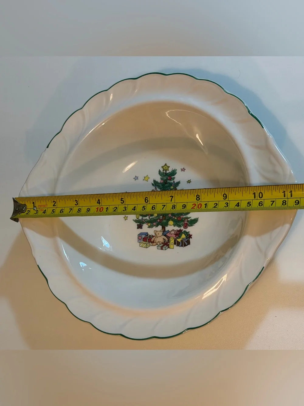 2 Vtg Nikko Happy Holidays Round Veg Serving Bowl w/ Lug Handles Christmas Decor